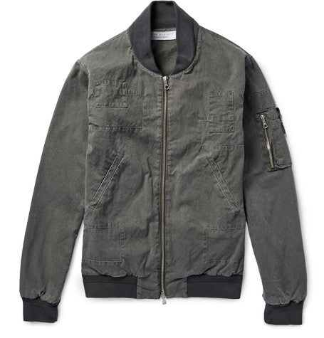 washed cotton poplin bomber jacket