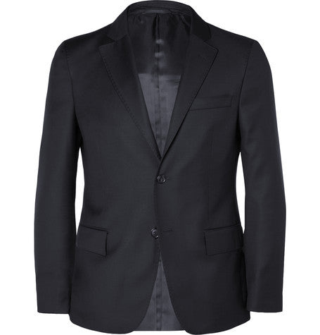 navy slim fit wool blazer