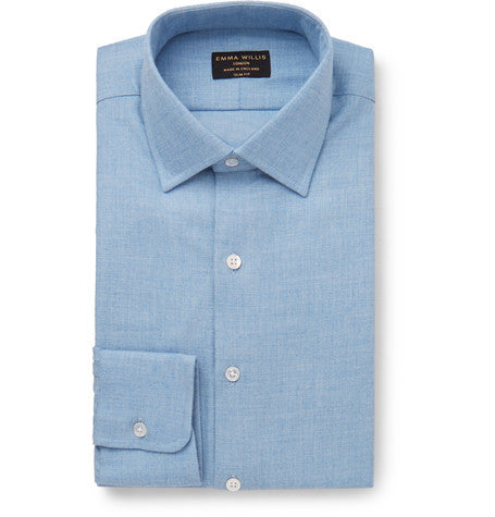 light blue cotton and cashmere blend shirt