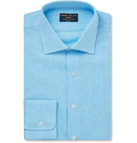 aqua slim fit linen shirt