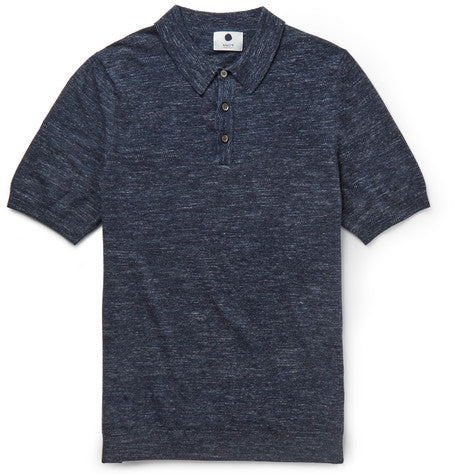 walt slim fit melange cotton polo shirt