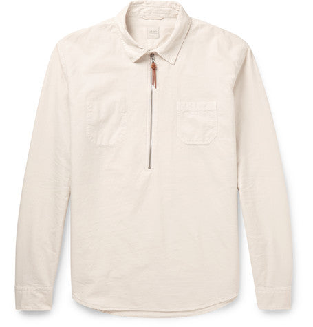 pop over cotton zip up shirt