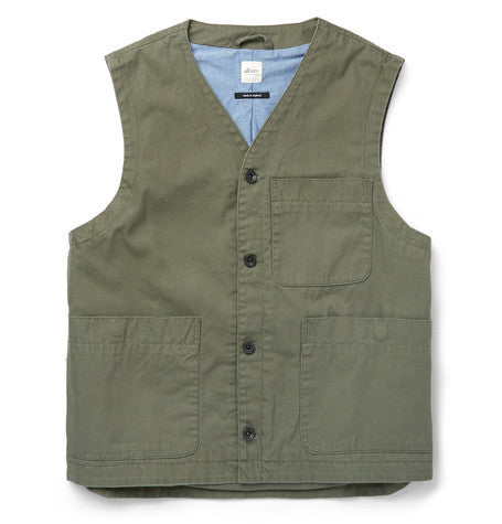 sanded cotton canvas gilet