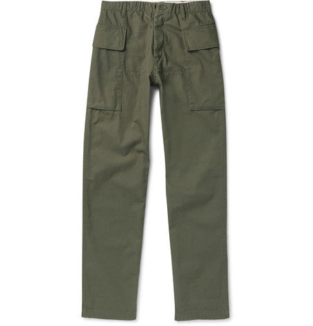 brushed cotton canvas cargo trousers