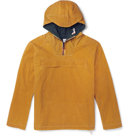 waxed cotton canvas hooded jacket