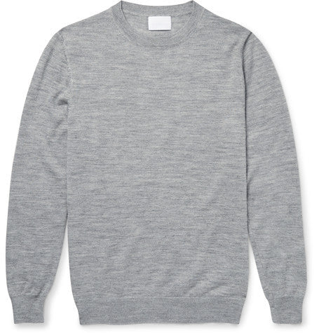 slim fit alpaca and silk blend sweater