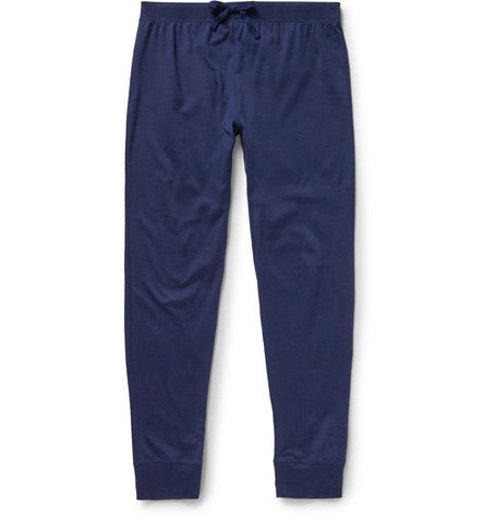 slim fit tapered pima cotton pyjama trousers