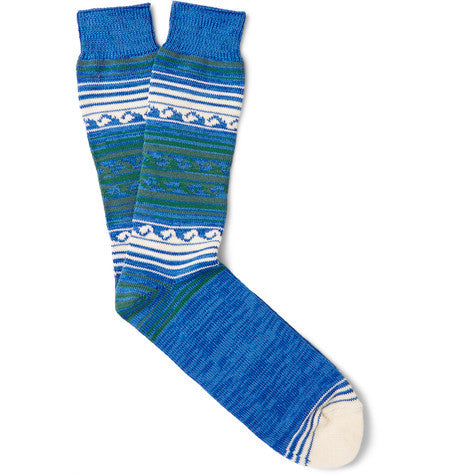 patterned cotton blend socks