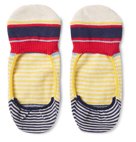 striped cotton blend no show socks