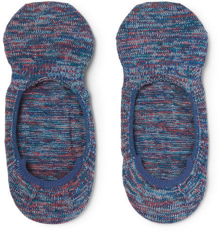 melange cotton blend no show socks