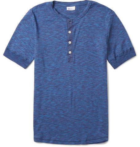 karl heinz melange cotton jersey henley t shirt
