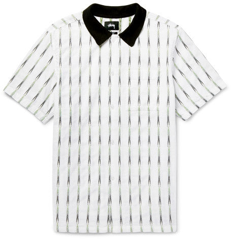 arrow ikat embroidered washed cotton shirt