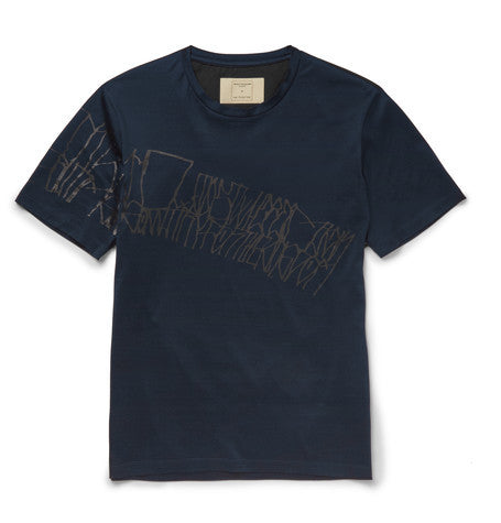 slim fit chalk print cotton jersey t shirt