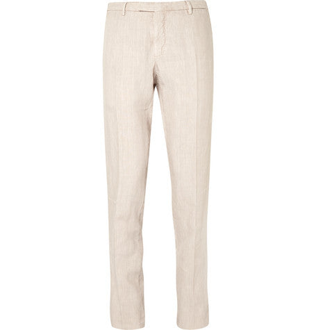 garment dyed linen suit trousers