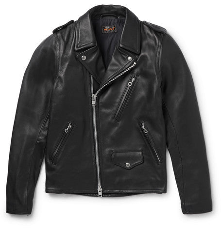 slim fit leather biker jacket