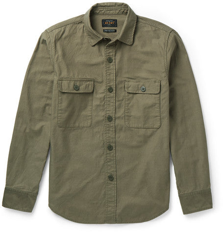 slim fit cotton overshirt
