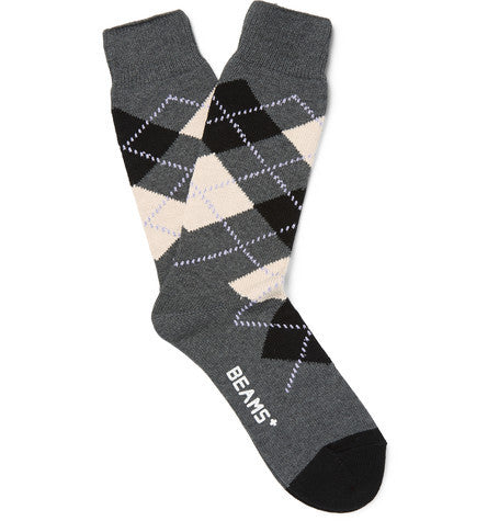 argyle cotton blend socks