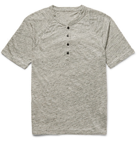 slub linen henley t shirt