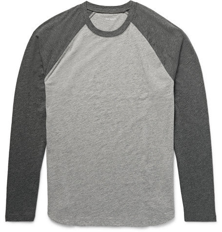 two tone slub cotton jersey t shirt