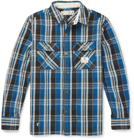 slim fit plaid brushed cotton shirt