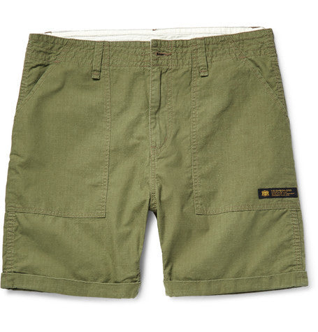 slim fit cotton ripstop shorts