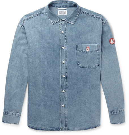 embroidered denim shirt