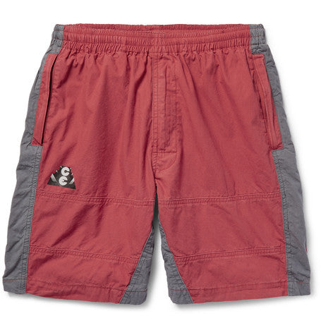 colour block cotton shorts