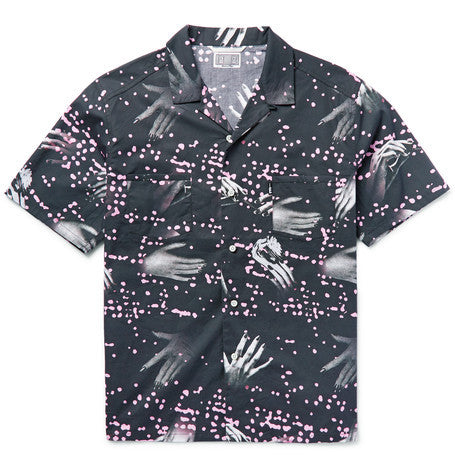 camp collar printed cotton shirt