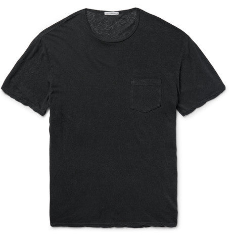 slub linen and cotton blend t shirt