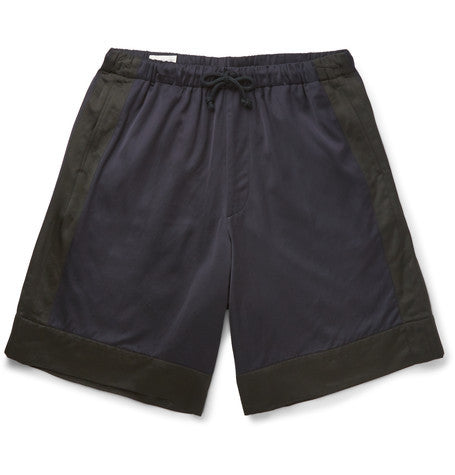 piers wide leg two tone satin shorts