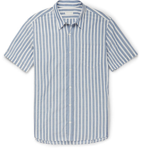 cheney slim fit striped cotton blend shirt