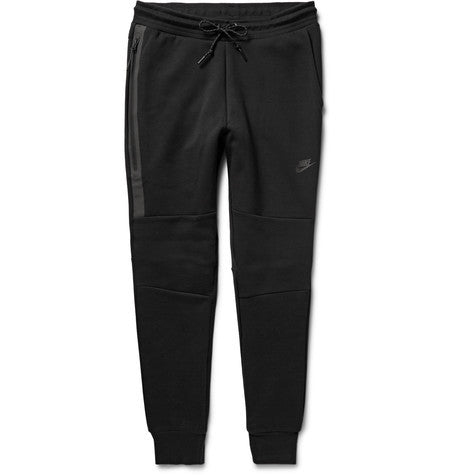 tapered cotton blend tech fleece sweatpants