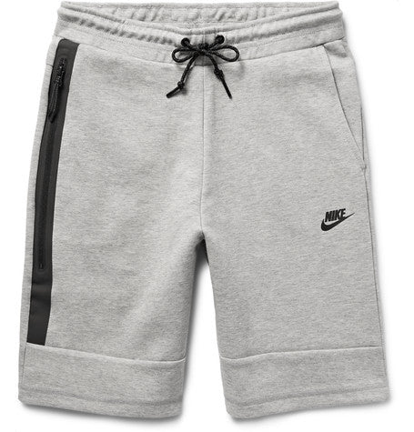 cotton blend tech fleece shorts