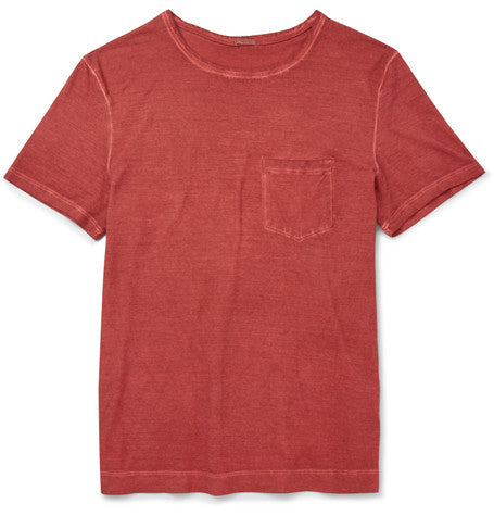 slim fit garment dyed cotton jersey t shirt