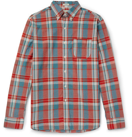 madras checked cotton shirt