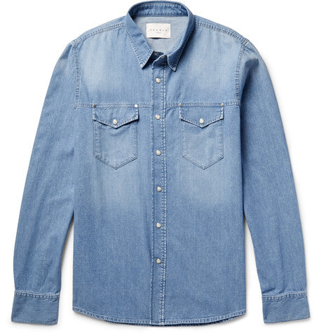 canyon slim fit cotton chambray shirt