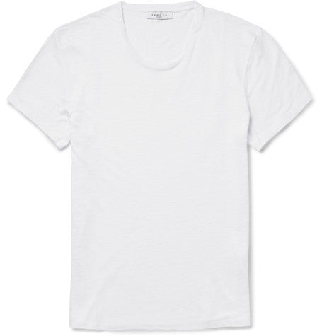 slim fit slub linen t shirt