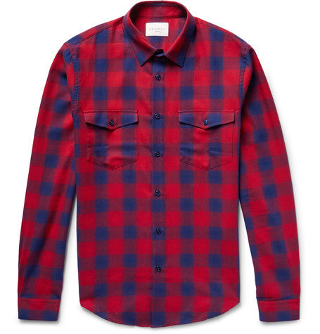 slim fit checked cotton shirt