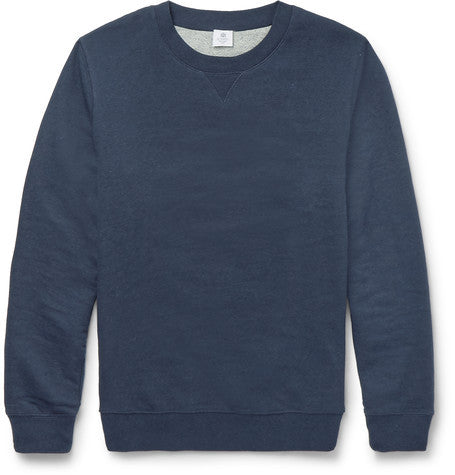 slim fit loopback stretch cotton sweatshirt