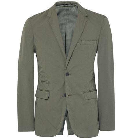 green soho slim fit stretch cotton blazer