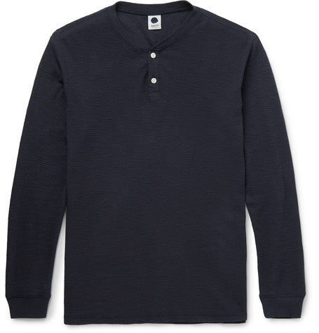harvey slim fit garment dyed cotton henley t shirt