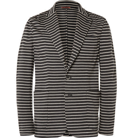 striped knitted virgin wool blazer