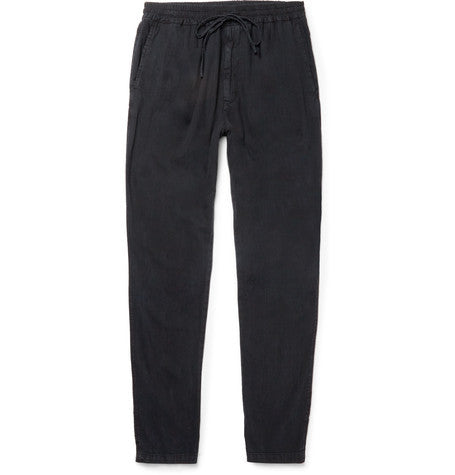 slim fit cotton canvas trousers