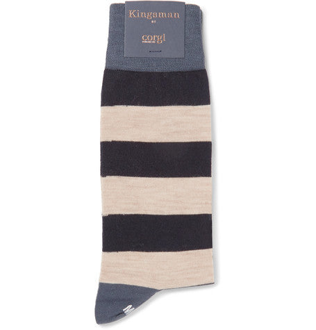 striped wool blend socks