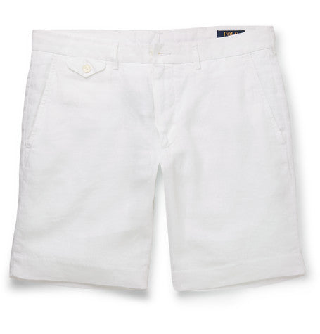 slim fit linen shorts