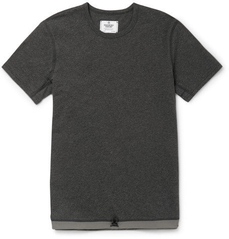 slim fit drawstring hem cotton t shirt