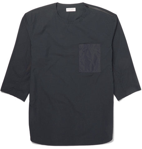 panelled cotton blend t shirt