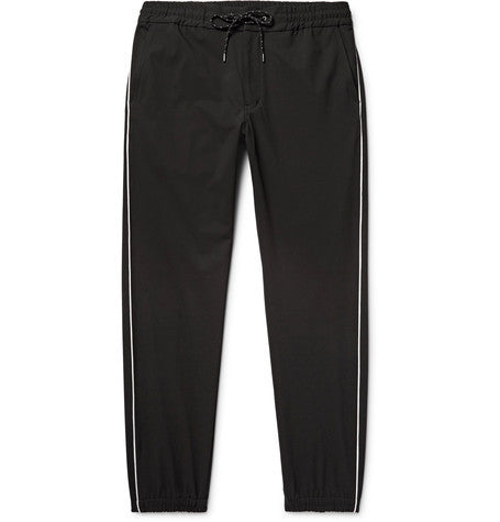 tapered piped twill trousers