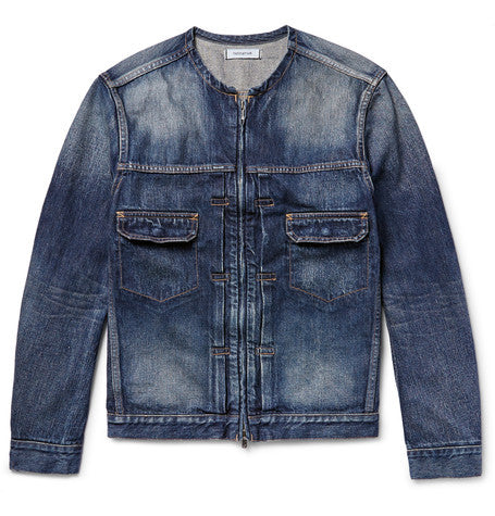washed denim zip up jacket