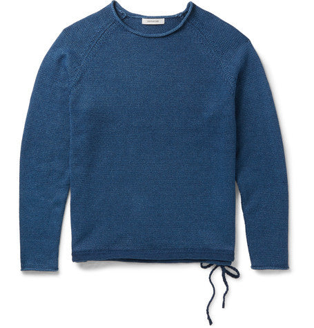 indigo dyed cotton sweater